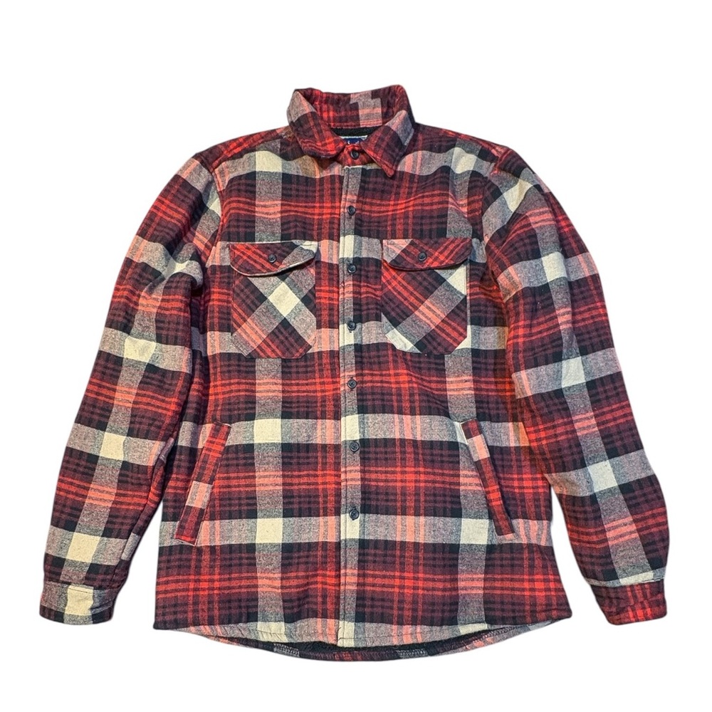 Jack South NY Men’s Sherpa Lined Flannel Plaid Jacket Shacket